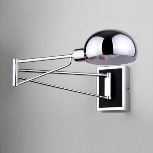 Modern LED Wall Lamps Simple Bedside Wall Lamp With Dimmer Switch Chrome Flexibility Wall Lights Reading Light Indoor Lighting