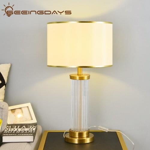 Buy 2 Get 10% Off Crystal Glass Table Lamps For Bedroom Living Room Bedside Lamp Night Ligt Home Decor 110v 220v E27 Bulb