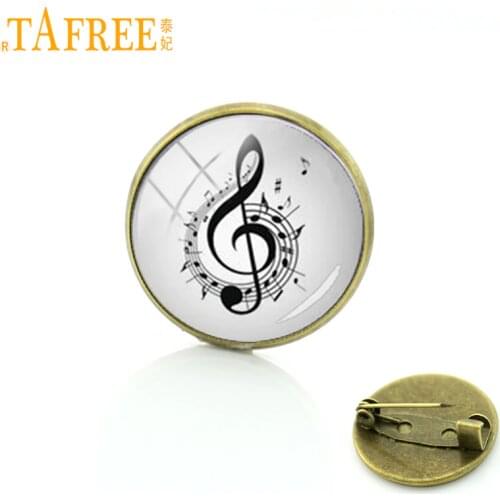 TAFREE Wholesale men wedding business brooches symphony music note pins promotion musical note badge women T823