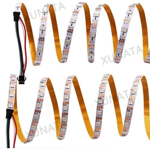1m 2m 5m Smart Led Pixel Strip Light 5V WS2812B 30/60/144 LED WS2812 IC Waterproof LED Tape Ribbon White PCB Home Decoration