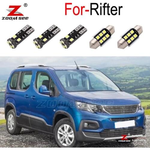 Top quality 9pc LED plate lamp + LED interior dome reading light indoor trunk bulb For Peugeot rifter minivan 2018 2019 2020