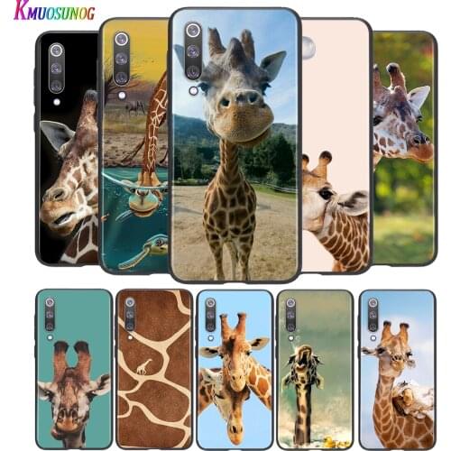 Bright Black Cover Giraffes Cute Animal For Xiaomi Mi Poco M2 Note 10 9 8 Pro Play Mix 3 F1 Lite 5G Phone Case