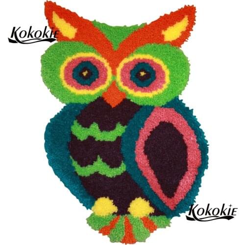 Diy latch hook kits rug tapestry kits owl cartoon printed canvas accessories crochet tapis needle for carpet Foamiran for crafts