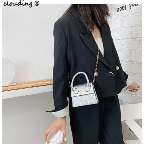 Crocodile Pattern Ladies Small Square Bag 2020 Autumn and Winter Fashion Mini Crossbody Shoulder Bag