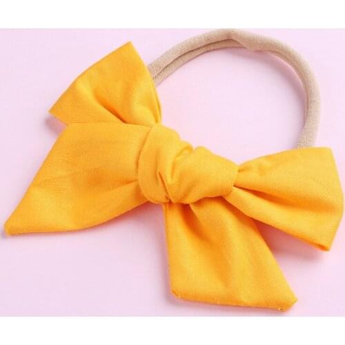 1pc Newborn Girls Cotton Bows Nylon Headbands ,High Quality Elastic Stretchy Knot Bow Nylon Hairbands,Toddler Hair Accessories