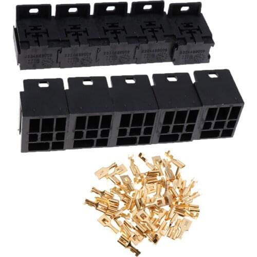 10 Sets 12V/24Volt DC 30A-80A AMP Relay 5 Pin with Terminals For Car Truck