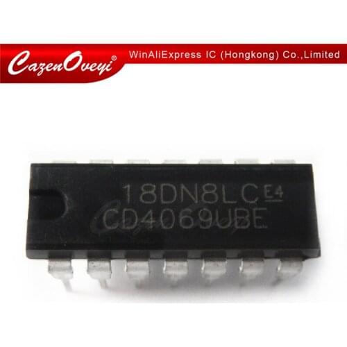 10pcs/lot CD4069UBE CD4069U CD4069 CD4069L CD4069BE DIP-14 In Stock