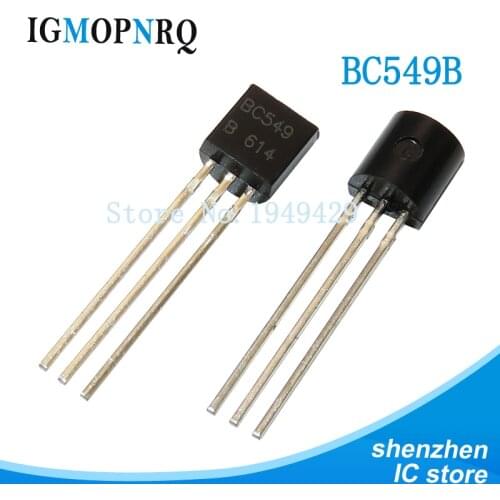 100PCS BC549B TO-92 BC549 TO92 549B 0.1A 30V Transistor New