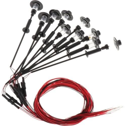 10x 1:100 to 1:150 Scale Mini Street Lights Model Building Kits Train Railways Garden Scenery Miniature Single Head Lamppost