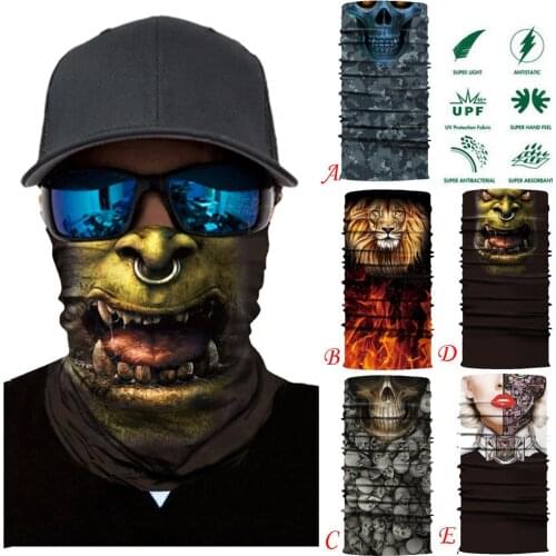 3d Animal Ski Motorcycle Neck Tube Warmer Cycling Biker Scarf Wind Face Mask Outdoor And Sports Bandanas Headwear Scarf Dropship