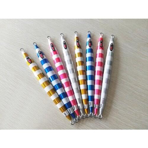 4PCS Ocean Boat Rock Beach Fishing Deep sea Stripe Slowjig Metal Jigging Jigbait Spoon Lure spoon baits 250g 300g