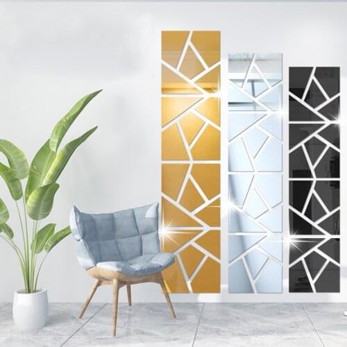 4Pcs 3D Mirror Wall Sticker Acrylic Modern Home Decoration Wall Decor Mirror Wall Stickers DIY Poster Decal pegatinas de pared
