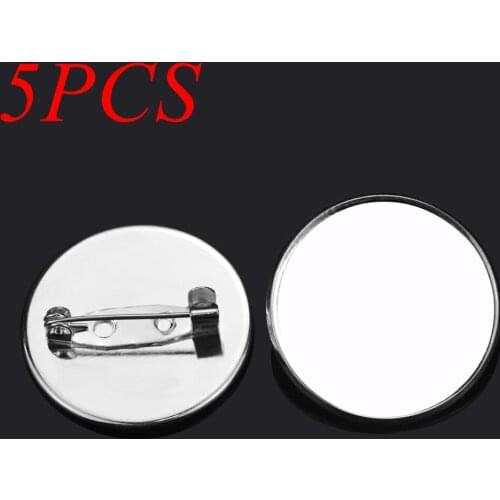 5pcs DIY Brooch Blanks Fit 25mm Glass Cabochon Handmade Brooch Pins Jewelry Making Accessories