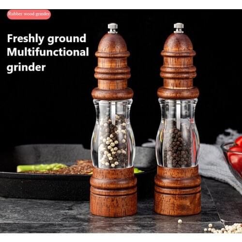 8 Inch Pepper Grinder Household Manual Crushed Sea Salt Pepper Pepper Grinder Solid Wood Lighthouse Pepper Mill Kitchen Tool