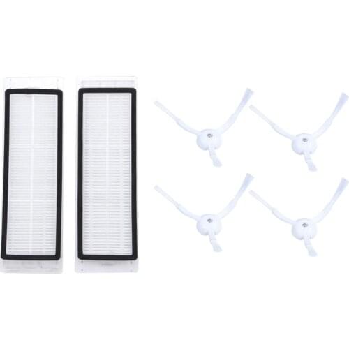 2 Pcs Hepa Filter Sweeping Machine Accessories for Xiaomi Roborock & 4Pcs Side Brush for Xiaomi Roborock S50 S51 Vacuum Cleaner