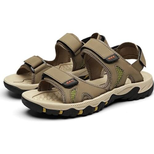 Cuero sandles sandalia outdoor walking praia summer slip in para on hombre sandals comfort samool mens big gladiator sandalias