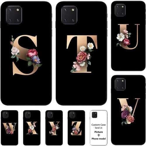 Flower 26 English Name Letters Custom Initial Case For Samsung Galaxy A71 SM-A715F A715 Soft Silicone Cover