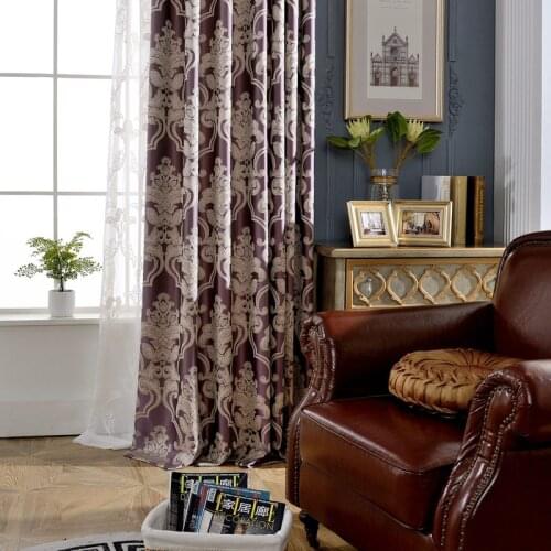 Purple Chinese Style Curtains for Living Room Bedroom Classical High Precision Jacquard Luxury Curtain Tulle Decoration Custom