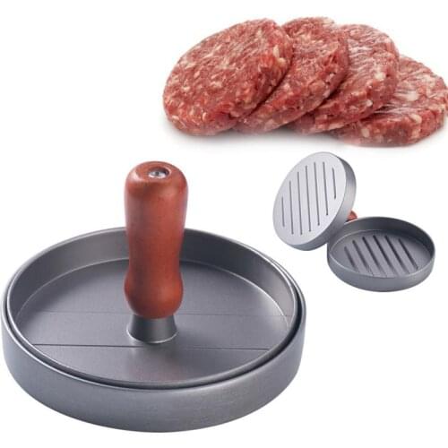 Hot Sale Round Shape Burger Press Patty Maker Mold Non-Stick Aluminum Heavy Hamburger Press Stuffed Meat Beef Kitchen BBQ Tools