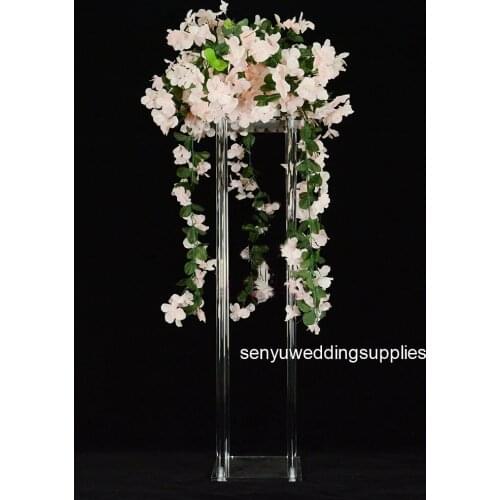 10pcs )latest crystal acrylic wedding centerpiece wedding walkway pillar wedding flower stand party decoration table deoctation