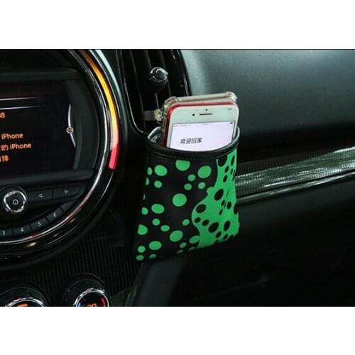 Leather Auto Air Outlet Pouch Box Bag Organizer Cell Phone Pocket Storage Holder for MIN Cooper Countryman Jcw