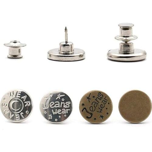 Round Jeans Buttons Can Be Adjusted Zinc Alloy Detachable Nail-Free Metal Buttons Nail Buttons Home Clothing Accesories