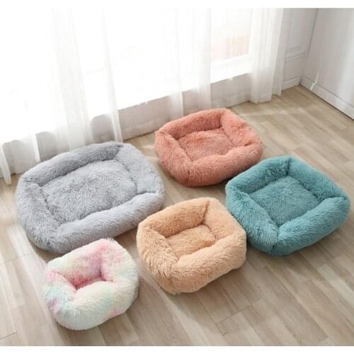 Square Super Soft Dog Bed Warm Plush Cat Mat Dog Beds For Large Dogs Puppy Bed House Nest Cushion Pet Product Accessories