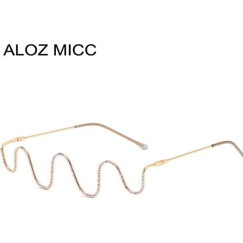 ALOZ MICC New Rhinestone Glasses Frame Women Fashion Diamond Ladies Eyeglasses No Lens Glasses Female Crystal Eyewear C34
