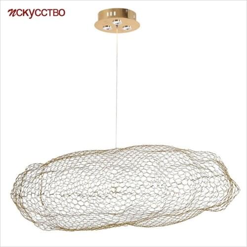Nordic Denmark Design Mesh Wire Cloud Pendant Lights For Dining Room Coffee Bar Hotel Creative Indoor Led Hanging Lamp Fixtures