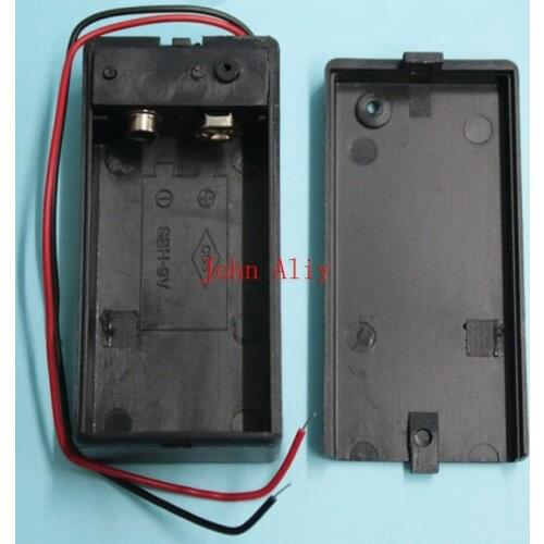 Useful 200pcs/lot Blcak 9V Battery Holder Box Case with Wire Lead ON/OFF Switch Cover