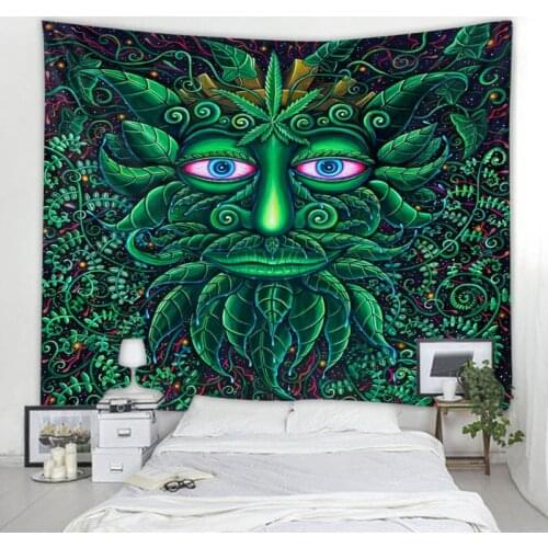 Plant psychedelic art big tapestry bohemian decoration wall hanging hippie home decoration yoga mat sofa bed sheet blanket