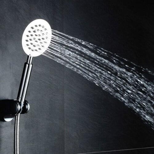 Stainless Steel Hand-held Pressurized Shower Head Fall-resistant Household Water Heater Shower Nozzle Anti-blocking Top H8099