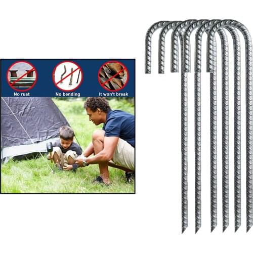 30cm Ground Stakes Garden Plant Support Tent Pegs Trampoline Wind Anchors