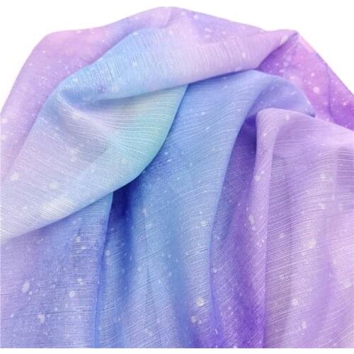1 Yard Soft Ombre Chiffon fabric Breathable Chiffon Gauze Pink Blue Purple Ombre Gradient Gleam Dancing bridal fabric shading