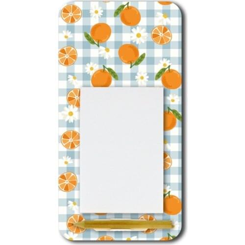 Blue Orange Patterned Magnetli Pen Mdf decorative objects Декоративные элементы Objetos decorativos