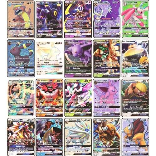 Takara Tomy 30PCS Pokemon Card Combat Flash Shining Cards Pokemon Sun Moon GX