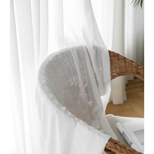 White Chiffon Sheer Tulle Curtains for Living Room Bedroom Window Treament White Voile Curtains Drapes Window Screening