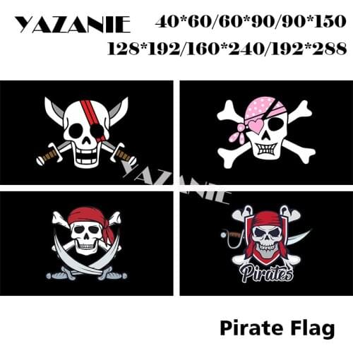 YAZANIE Any Size Skull and Cross bones Sabres Swords Jolly Roger Pirate Custom Flags Caribbean Skeleton Red Pink Turban Flags