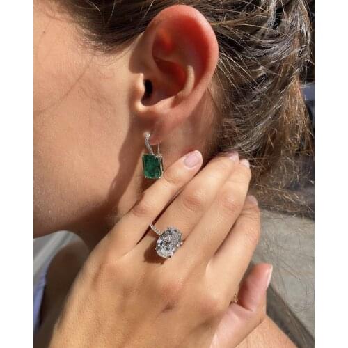 Fashion 925 Sterling Silver oval cut 4ct Simulated Diamond Wedding Engagement Cocktail Women Rings Fine Jewelry gift Wholesale