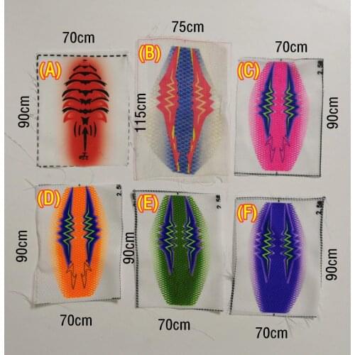 100pcs Squid bait cloth Polyester fabric Fish Shrimp Bright pattern printed Fine mesh Lure artisan Accessories Popular colors