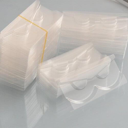 100pcs wholesale clear lashes trays holder for 25mm mink eyelashes plastic acrylic tray for eyelash packaging box rectangle case