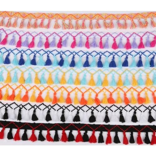 2Yard/lot Sewing Pom Pom Trim Tassel Lace Ribbon Pompoms Trim Ball Fringe Embroidery Garment Fabric Handmade Craft Accessories