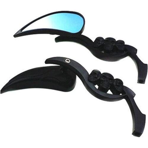 2x Skull Teardrop Rear View Side Mirrors Motorcycle Cruiser Chopper Cafe Racer Old School Bobber Touring Sport bike