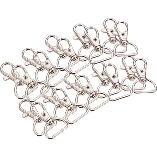 20pcs Small Spring Swivel Snap Hooks Keychain Accessories Tool for Key Jewelry DIY Crafts