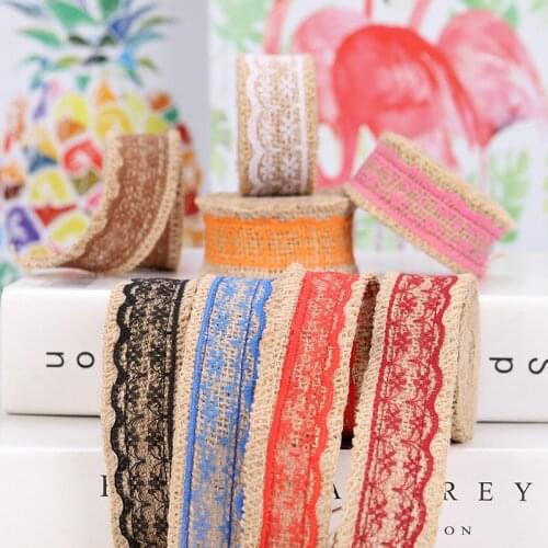 3CM Wide And 2 Meters Long Handmade Burlap Christmas Craft Linen Roll Lace Curling Lace Party Wedding Decoration Ribbon