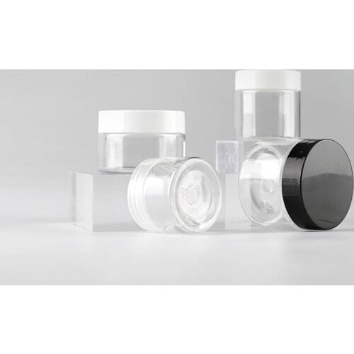 50pcs 20g 30g 50g empty sample skin care cream jar face cream cosmetic plastic pot can mini travel round PET containers bottles