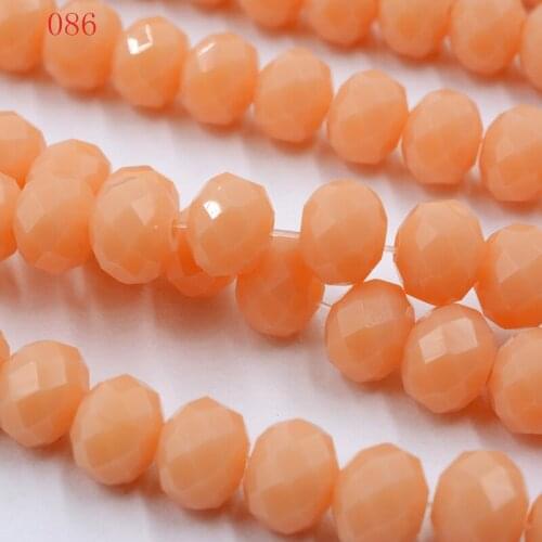 FLTMRH Orange Color 70pcs 8mm Rondelle Faceted Crystal jewelry Porcelain Glass Loose Spacer Beads Deep red jewelry