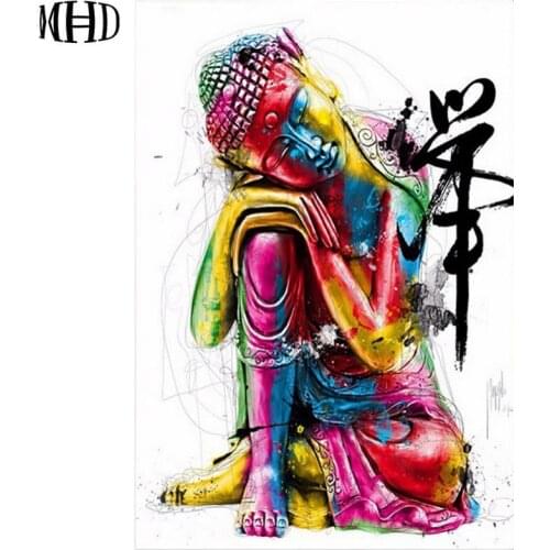 Diy Diamond Painting Buddha Full Round Diamond Embroidery Religious Diamonds Marseille Diamond Cross Stitch Crystal Decoration