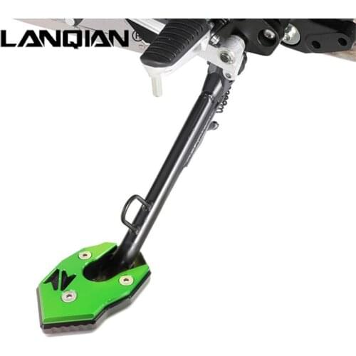 Motorcycle Aluminum Kickstand Side Stand Enlarge For Kawasaki Z650 NINJA650 ER6N ER6F Z900 RS Z1000 SX ZX6R ZX10R Accessories