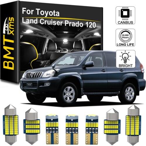 BMTxms 16Pcs Canbus For Toyota Land Cruiser Prado 120 J12 2002-2009 Hot Sale Car LED Interior Dome Map Light License Plate Lamp